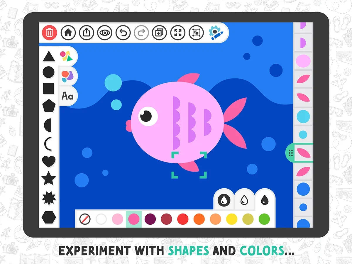 Art Adventure: create a picture using geometric shapes.